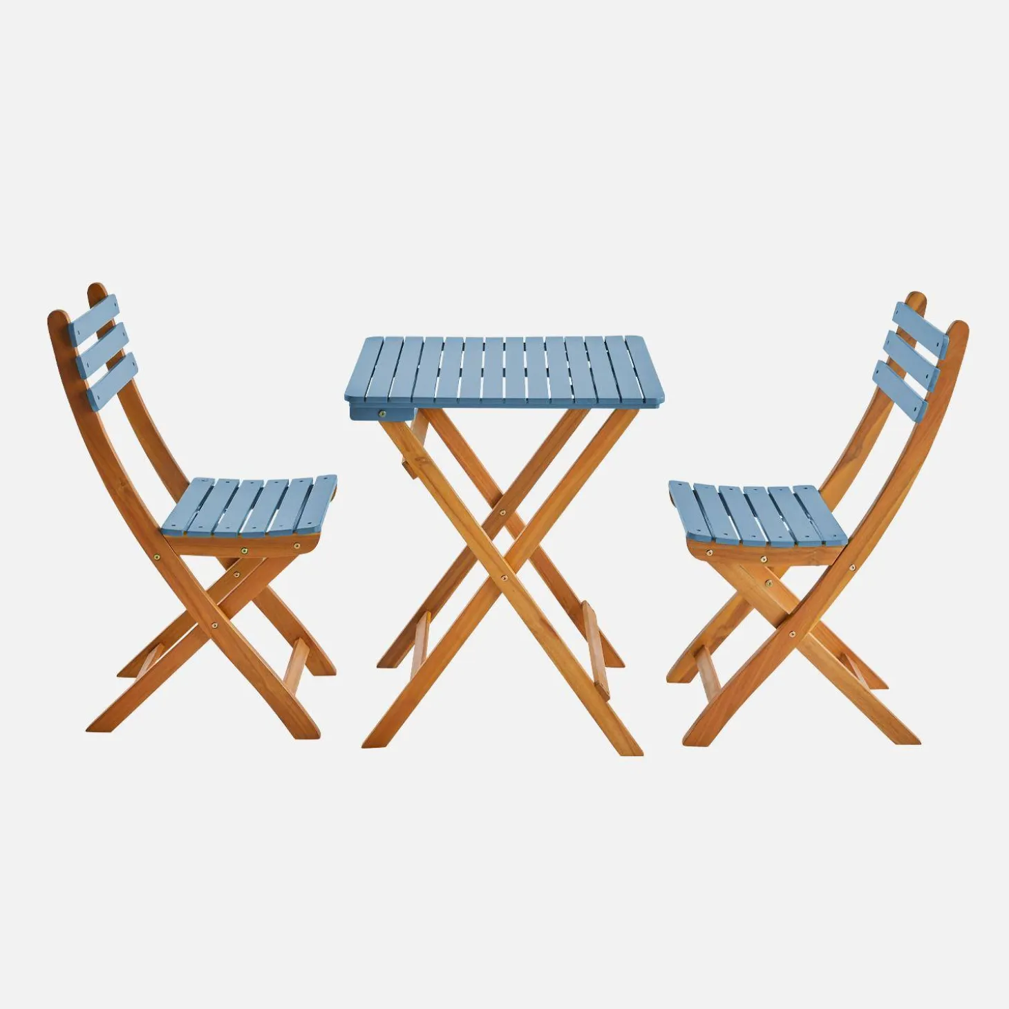 Tuintafel van hout met 2 opklapbare stoelen