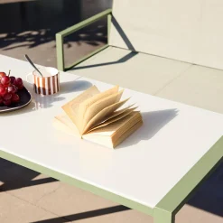 Tuintafel + 4 zitplaatsen inschuifbare set van staal en textileen