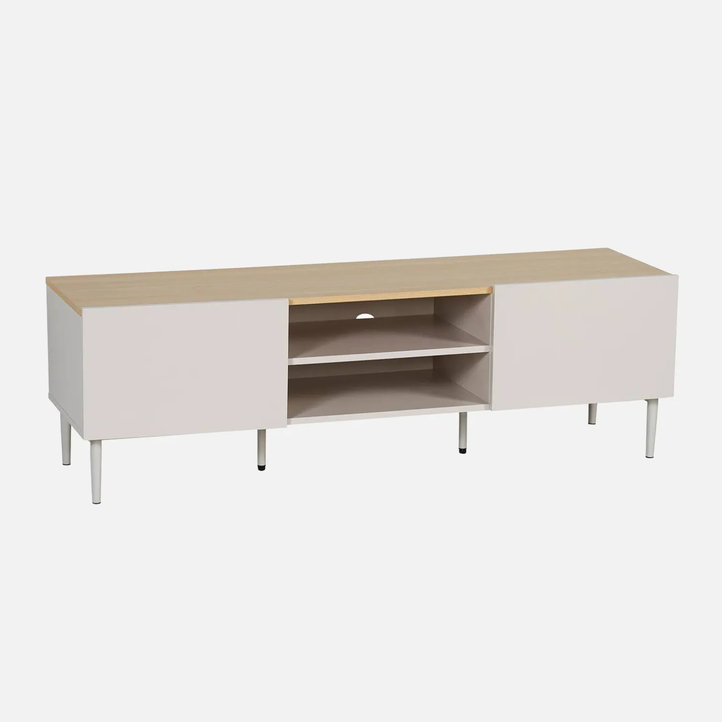 TV-meubel 2 deuren metaal en houtdecor 140cm