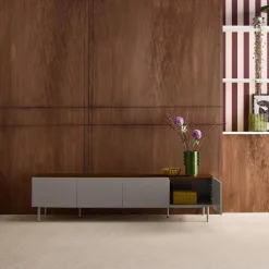 TV-meubel 4 deuren metaal en houtdecor 180cm