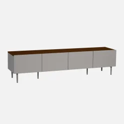 TV-meubel 4 deuren metaal en houtdecor 180cm