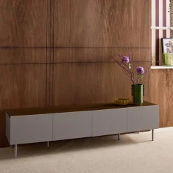TV-meubel 4 deuren metaal en houtdecor 180cm