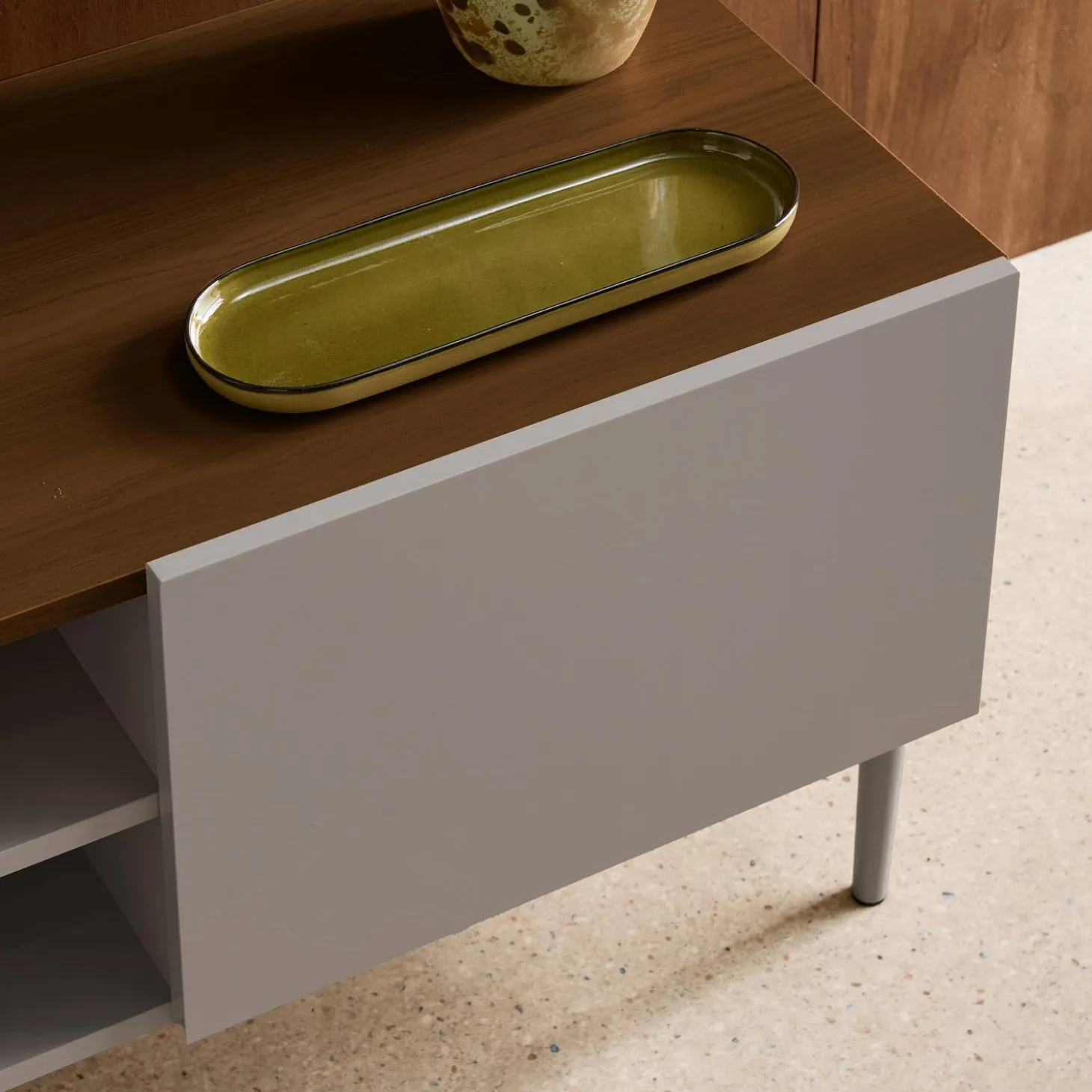 TV-meubel 2 deuren metaal en houtdecor 140cm