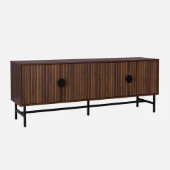 TV-meubel, gegroefd houtkleurig decor, Bazalt