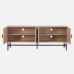 TV-meubel, gegroefd houtkleurig decor, Bazalt