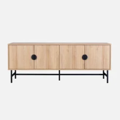 TV-meubel, gegroefd houtkleurig decor, Bazalt
