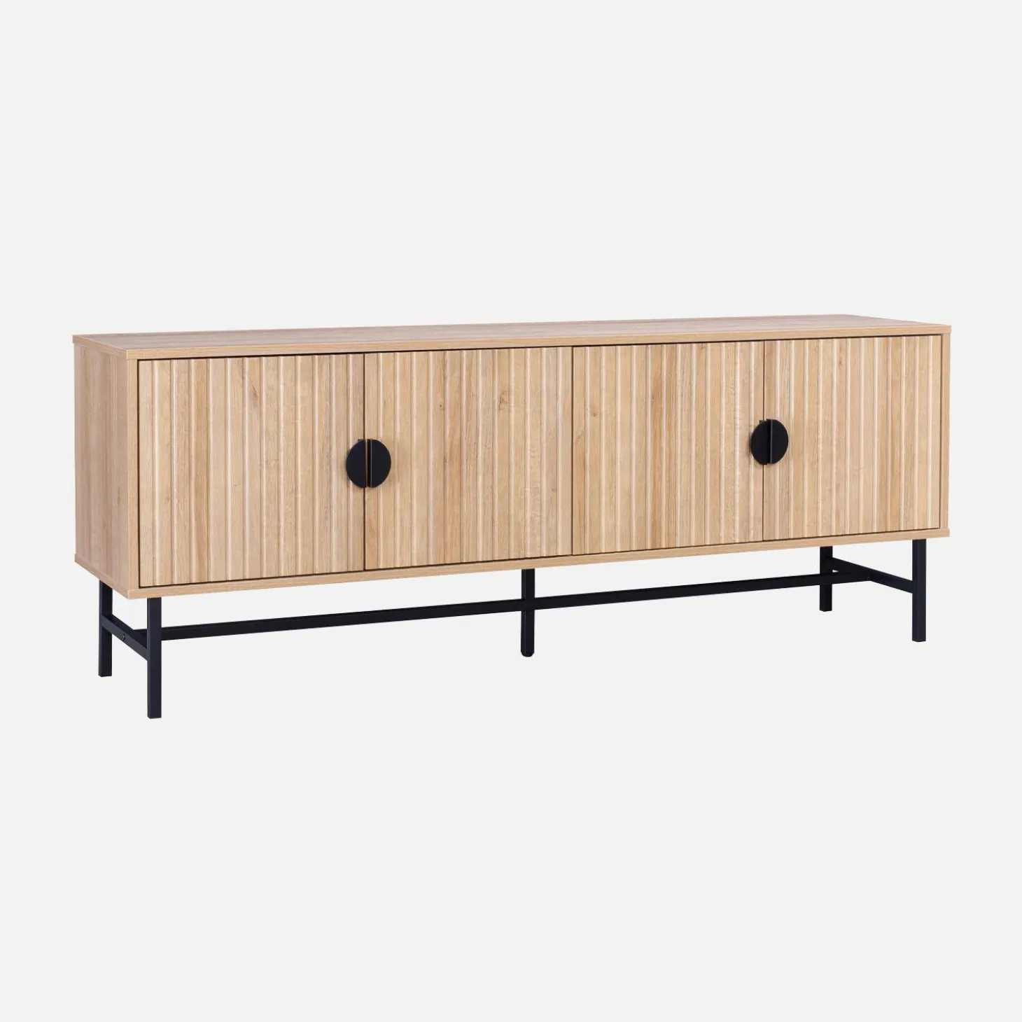 TV-meubel, gegroefd houtkleurig decor, Bazalt