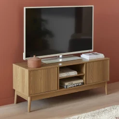 TV-meubel met houteffect 2 deuren 120 cm