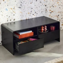 TV-meubel met 2 laden en 2 legplanken, afgerond houteffect