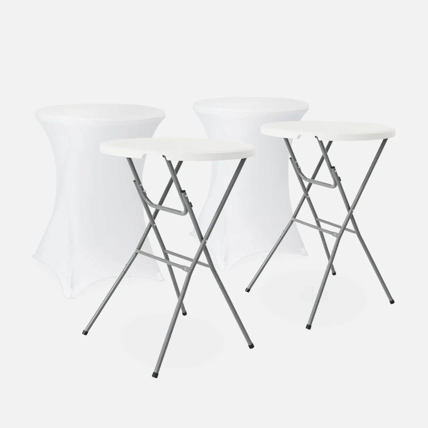 Twee opvouwbare statafels Ø80cm + met hoes - Gala