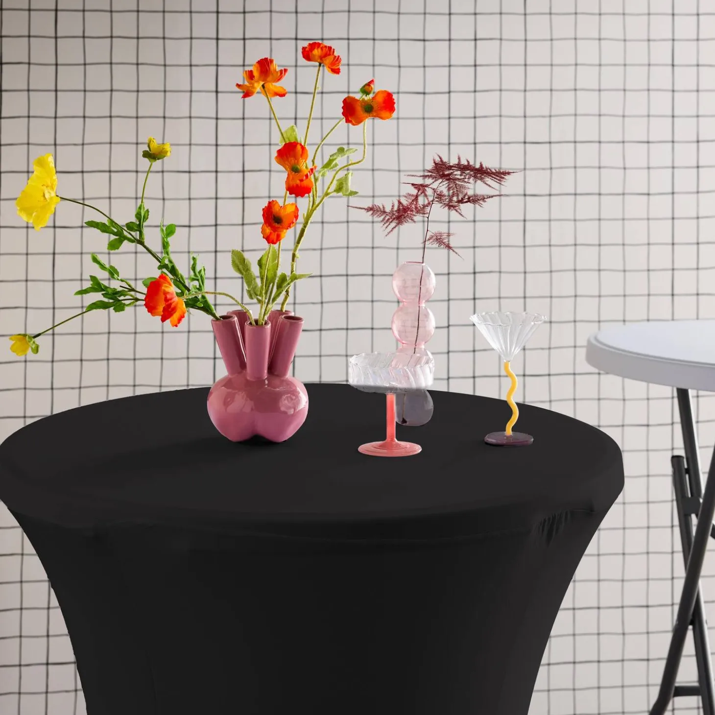 Twee opvouwbare statafels Ø80cm + met hoes - Gala