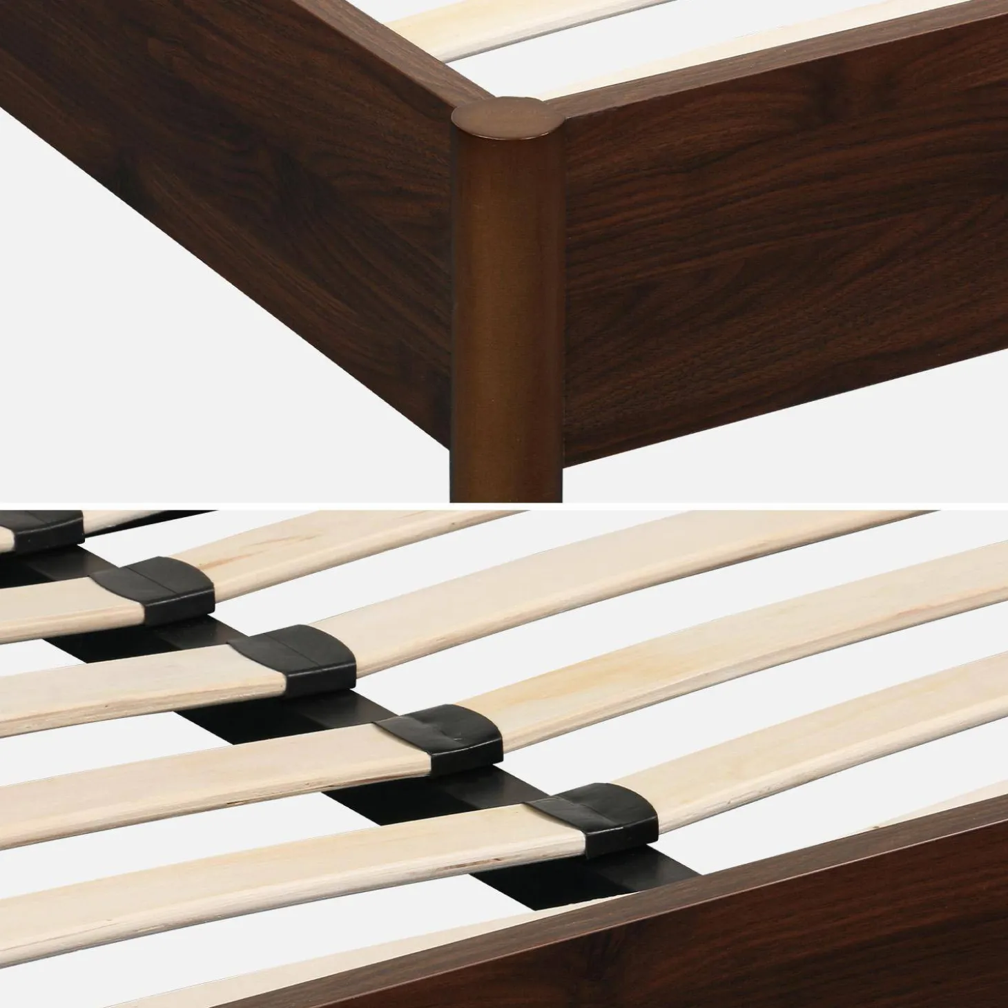 Tweepersoonsbed met lattenbodem 140x190cm houtdecor