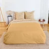 Tweepersoons dekbedset met gele luipaardprint omkeerbaar
