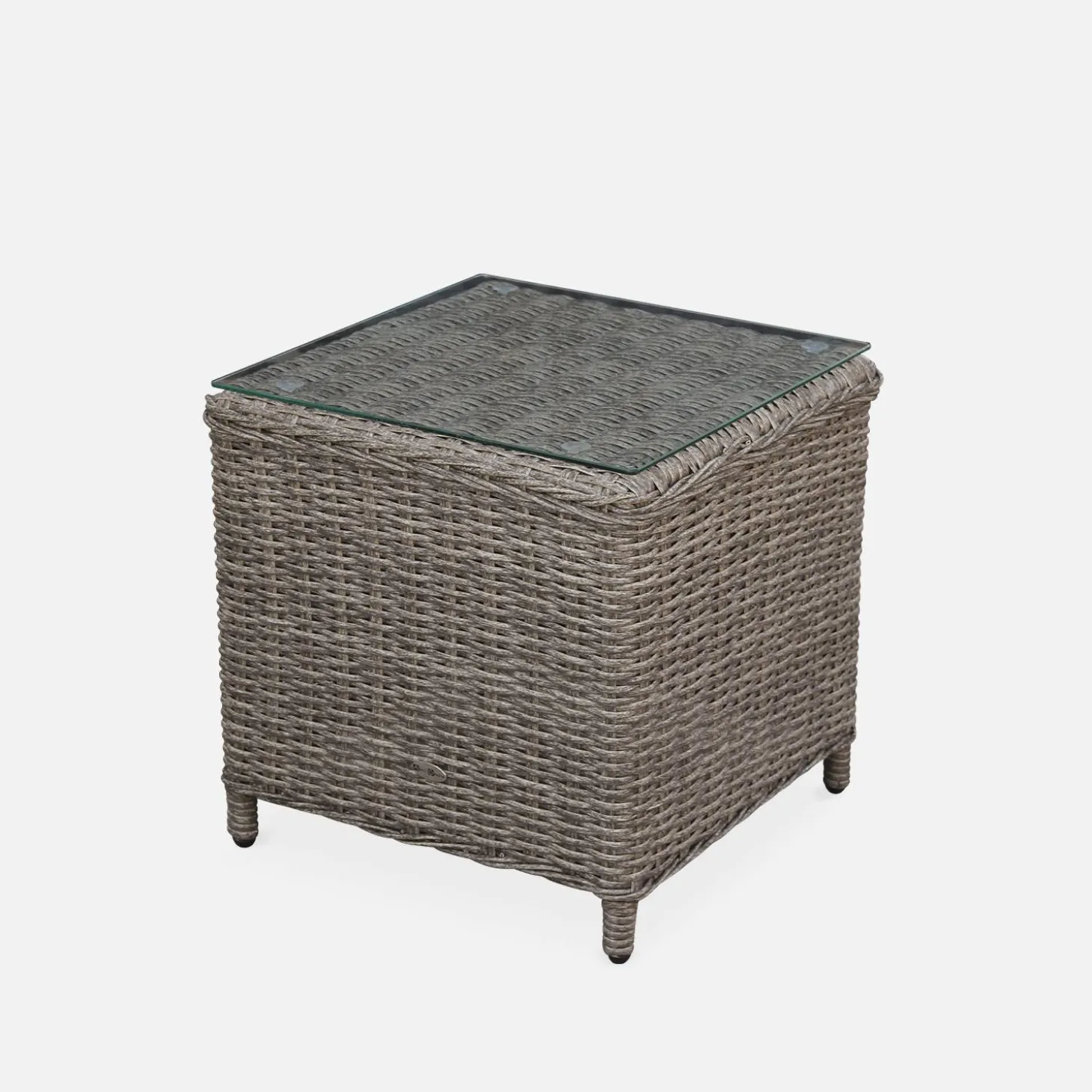 Twee wicker relaxstoelen met poef - Barletta