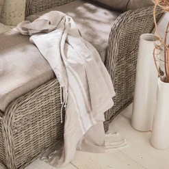 Twee wicker relaxstoelen met poef - Barletta