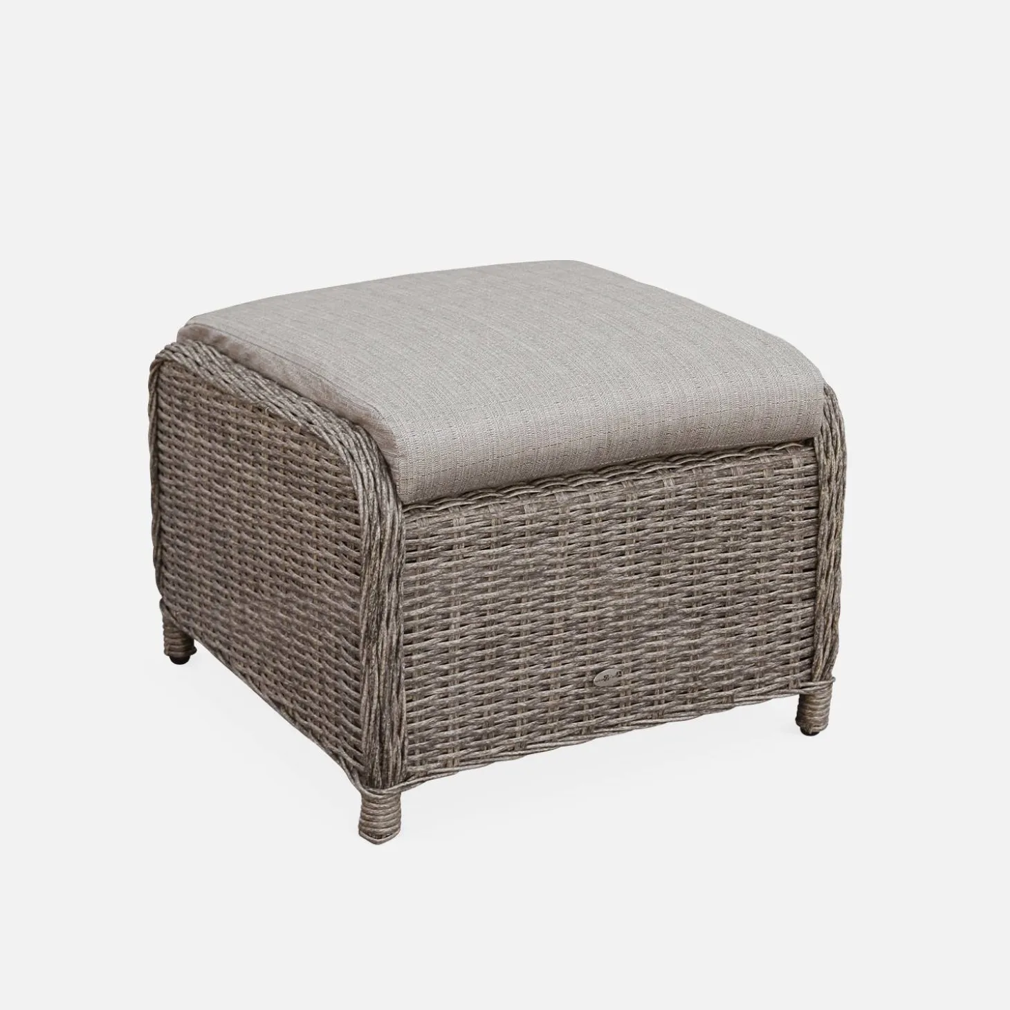 Twee wicker relaxstoelen met poef - Barletta