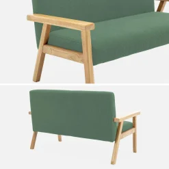 Tweezits bankje voor kinderen van hout en corduroy