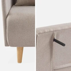 Tweezits slaapbank met houten poten