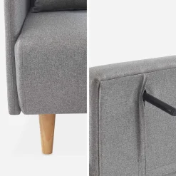 Tweezits slaapbank met houten poten