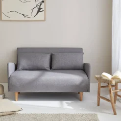 Tweezits slaapbank met houten poten