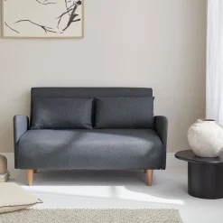 Tweezits slaapbank met houten poten