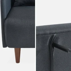 Tweezits slaapbank met houten poten
