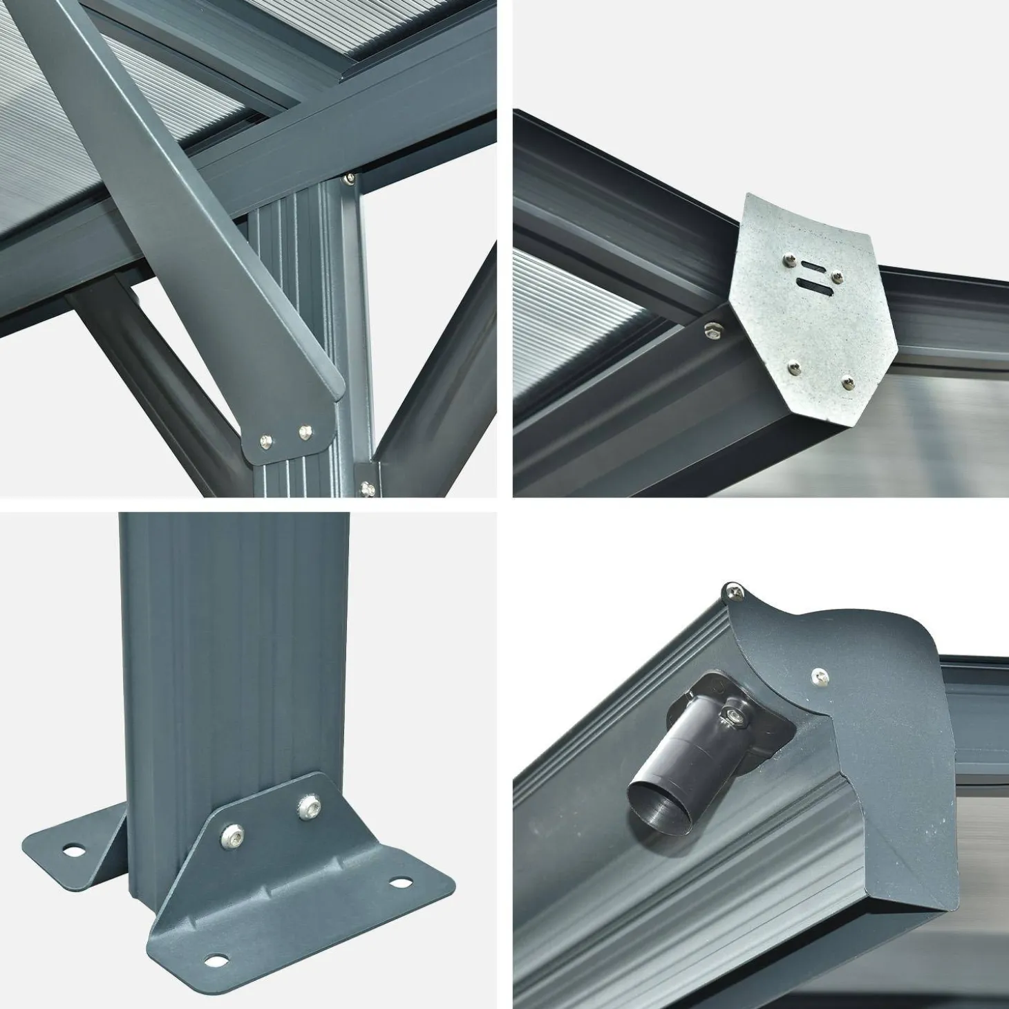 Uitbreiding Le Mans carport 15m² van aluminium en polycarbonaat