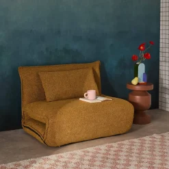 Uitklapbare fauteuil boucléstof 1 plaats