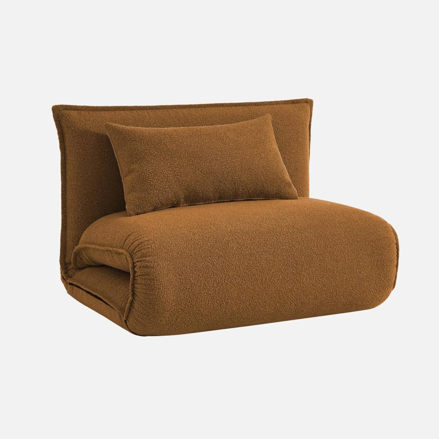 Uitklapbare fauteuil boucléstof 1 plaats