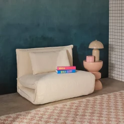 Uitklapbare fauteuil boucléstof 1 plaats