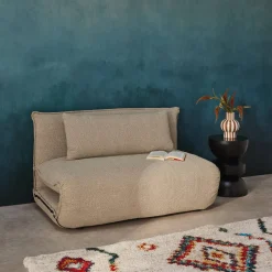 Uitklapbare fauteuil boucléstof 2 plaatsen