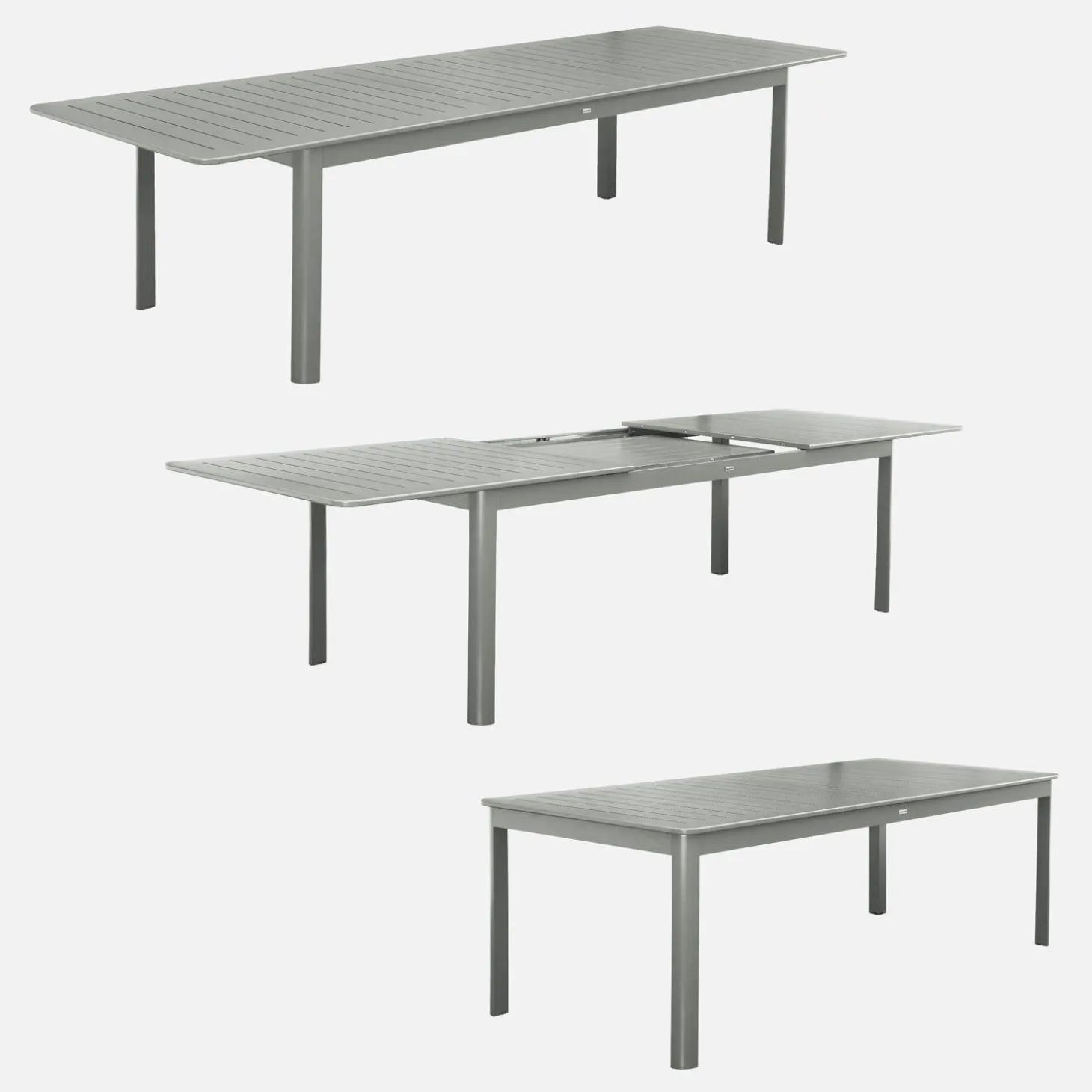Uitschuifbare aluminium tuintafel, 10 plaatsen