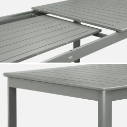 Uitschuifbare aluminium tuintafel, 10 plaatsen