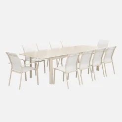 Uitschuifbare aluminium tuintafel, 10 plaatsen