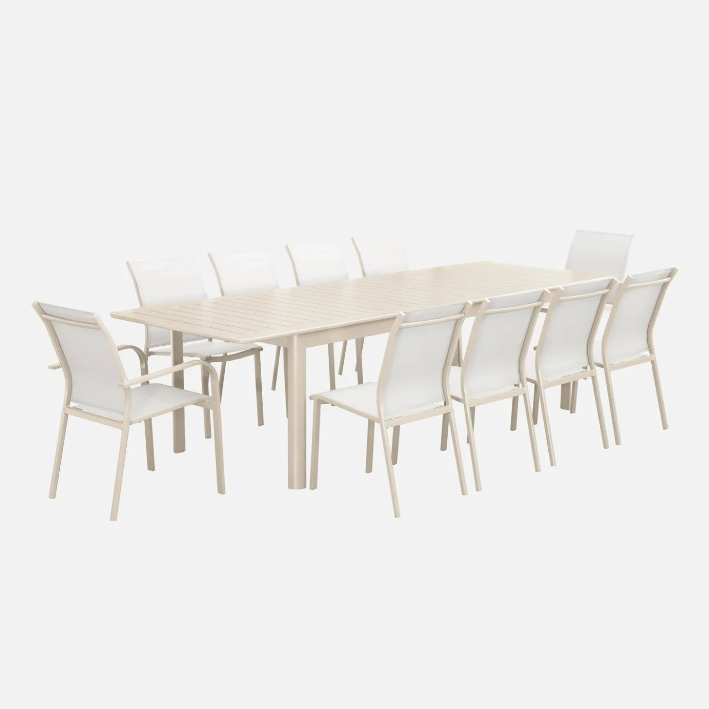 Uitschuifbare aluminium tuintafel, 10 plaatsen