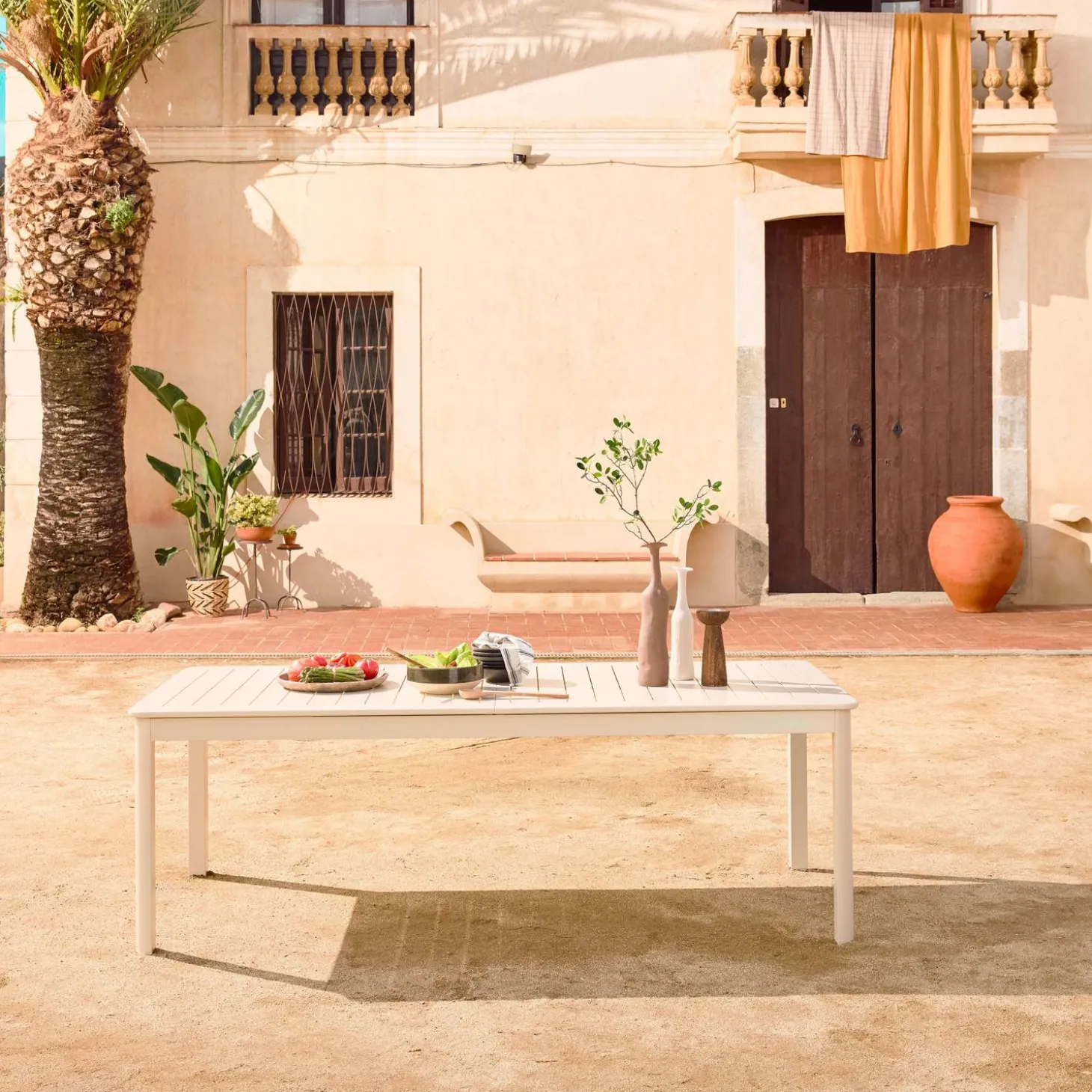 Uitschuifbare aluminium tuintafel, 10 plaatsen