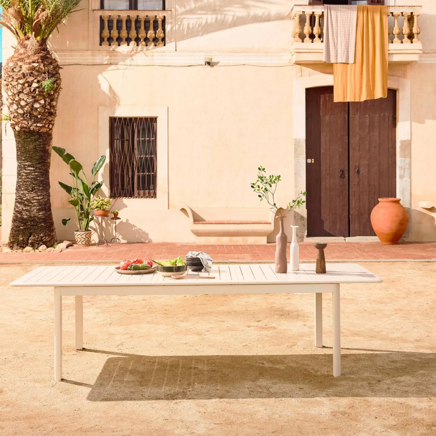 Uitschuifbare aluminium tuintafel, 10 plaatsen
