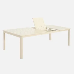 Uitschuifbare aluminium tuintafel met 12 stoelen