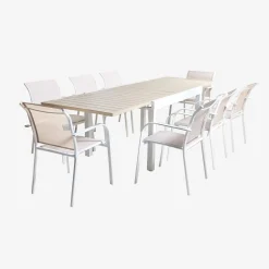 Uitschuifbare aluminium tuintafel voor 8 personen