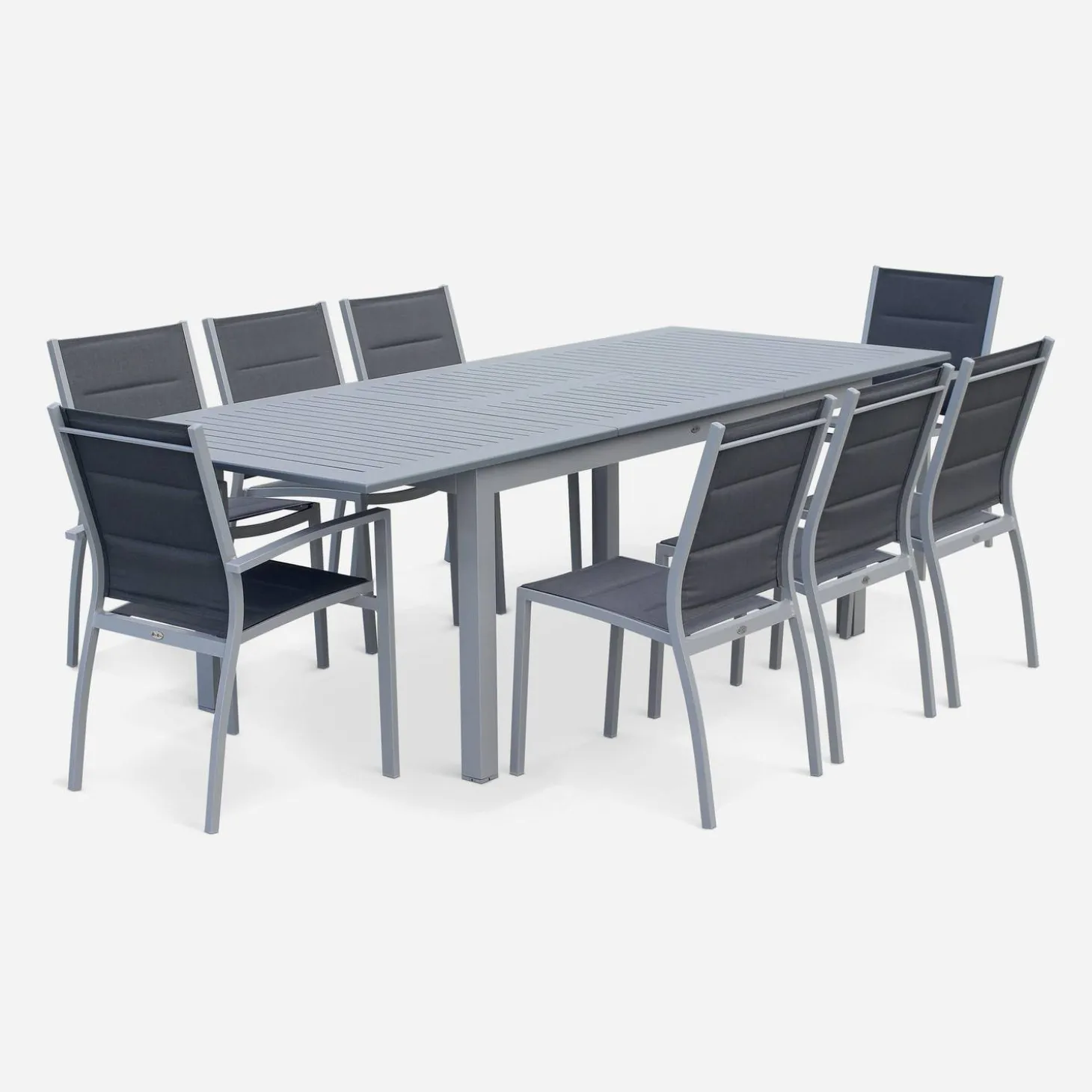 Uitschuifbare aluminium tuintafel voor 8 personen
