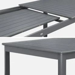 Uitschuifbare aluminium tuintafel, 10 plaatsen