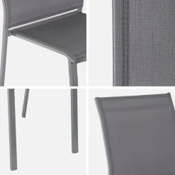 Uitschuifbare aluminium tuintafel en 8 stoelen