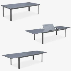 Uitschuifbare aluminium tuinset 10 plaatsen