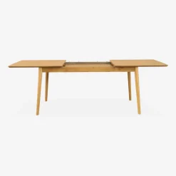 Uitschuifbare eettafel van eikenfineer, 6 tot 8 zitplaatsen, 160-210cm