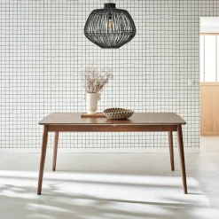 Uitschuifbare eettafel van eikenfineer, 6 tot 8 zitplaatsen, 160-210cm