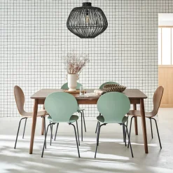 Uitschuifbare eettafel van eikenfineer, 6 tot 8 zitplaatsen, 160-210cm