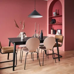 Uitschuifbare eettafel van eikenfineer, 6 tot 8 zitplaatsen, 160-210cm