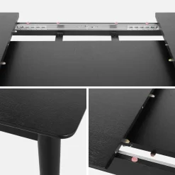 Uitschuifbare eettafel van eikenfineer, 6 tot 8 zitplaatsen, 160-210cm