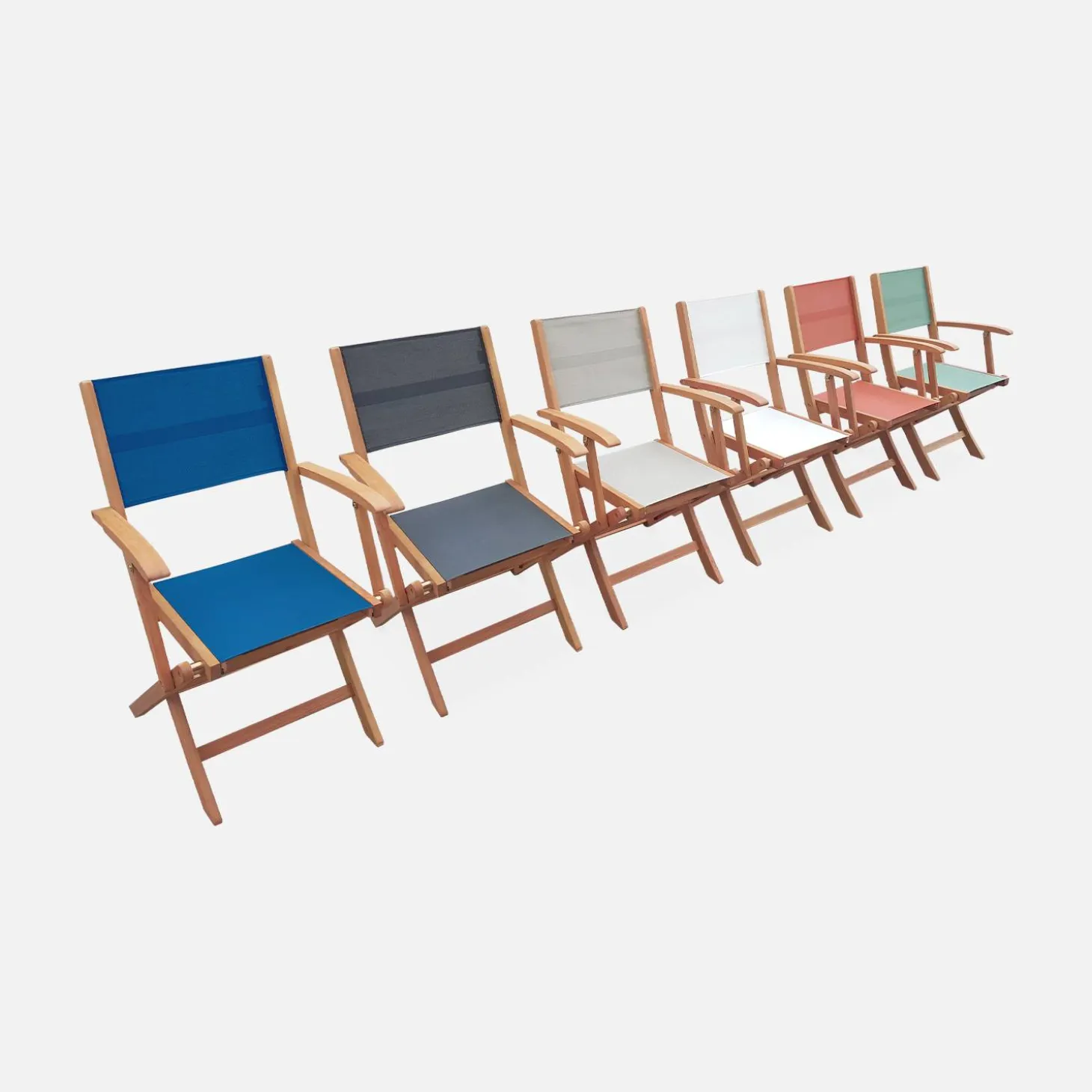 Uitschuifbare houten tuintafel, 6 stoelen