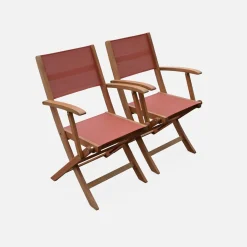 Uitschuifbare houten tuintafel, 6 stoelen